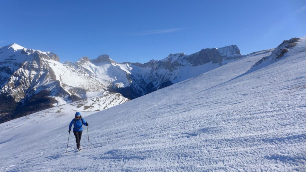 Raquettes dans les montagnes de la Drôme