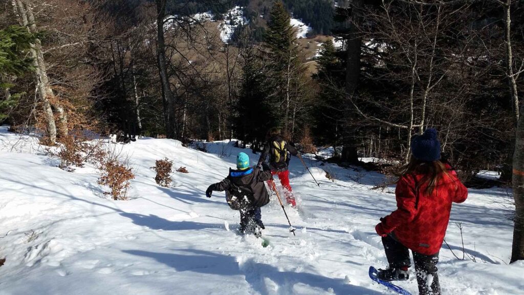 Raquettes en famille dans le vallon classé de La Jarjatte